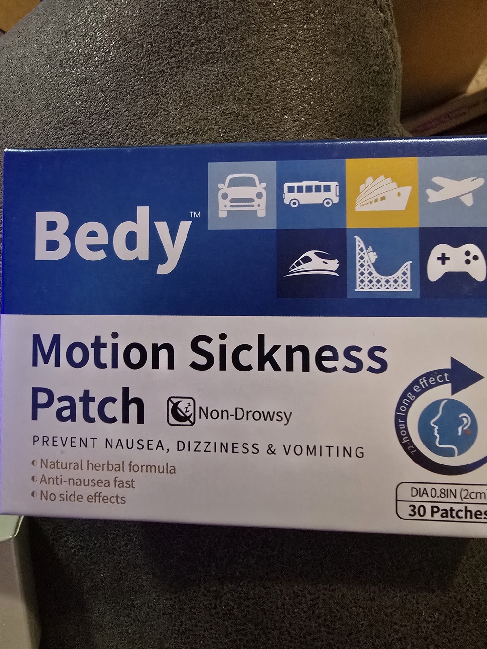 Motion Sickness Patch – Blue – Non-Drowsy Relief